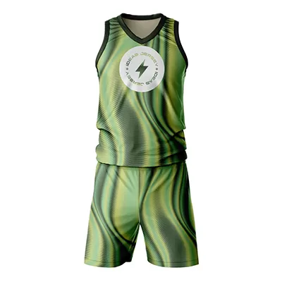 Kids Basketball Uniforms Personalized Customized Swingman Jersey - Airwaves Green (Top+Shorts) - jerseystop