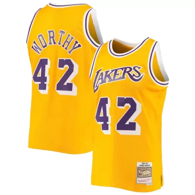 Men's James Worthy #42 Los Angeles Lakers Swingman Vintage NBA Jersey - jerseystop