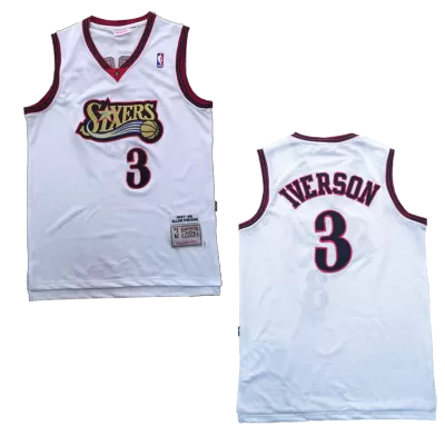 Men's Iverson #3 Philadelphia 76ers Vintage NBA Jersey 1997/98 - jerseystop