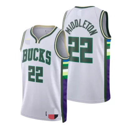 Men's Milwaukee Bucks Khris Middleton #22 Swingman NBA Jersey - City Edition 2021/22 - jerseystop