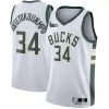 Men's Milwaukee Bucks Giannis Antetokounmpo #34 Swingman NBA Jersey - Association Edition - jerseystop