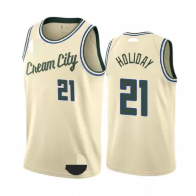 Men's Milwaukee Bucks Jrue Holiday #21 Swingman NBA Jersey - City Edition - jerseystop