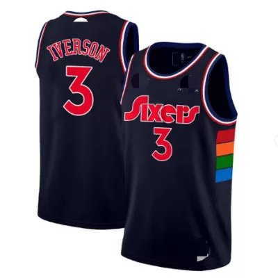 Men's Philadelphia 76ers Allen Iverson #3 Swingman NBA Jersey - City Edition 2021/22 - jerseystop