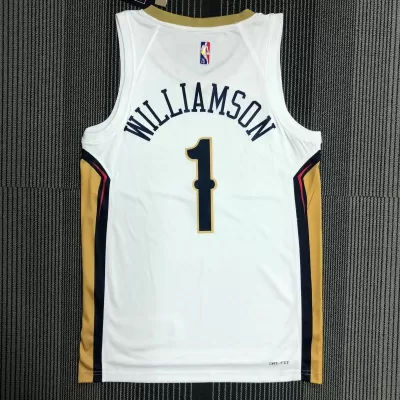 Men's New Orleans Pelicans Zion Williamson #1 Swingman NBA Jersey - Association Edition 2020/21 - jerseystop