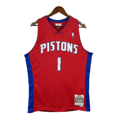 Men's Pistons Iverson #1 Detroit Pistons Swingman Vintage NBA Jersey 2008/09 - jerseystop