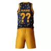 Kids Basketball Uniforms Personalized Customized Swingman Jersey Blue Yellow (Top+Shorts) - jerseystop