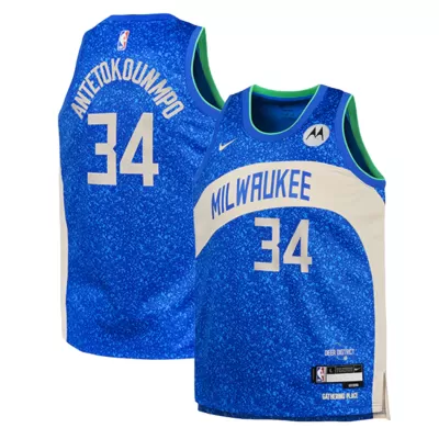 Kids's Milwaukee Bucks Giannis Antetokounmpo #34 Swingman NBA Jersey - City Edition 2023/24 - jerseystop